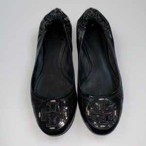 Tory Burch Minnie Black Patent Ballet Flat